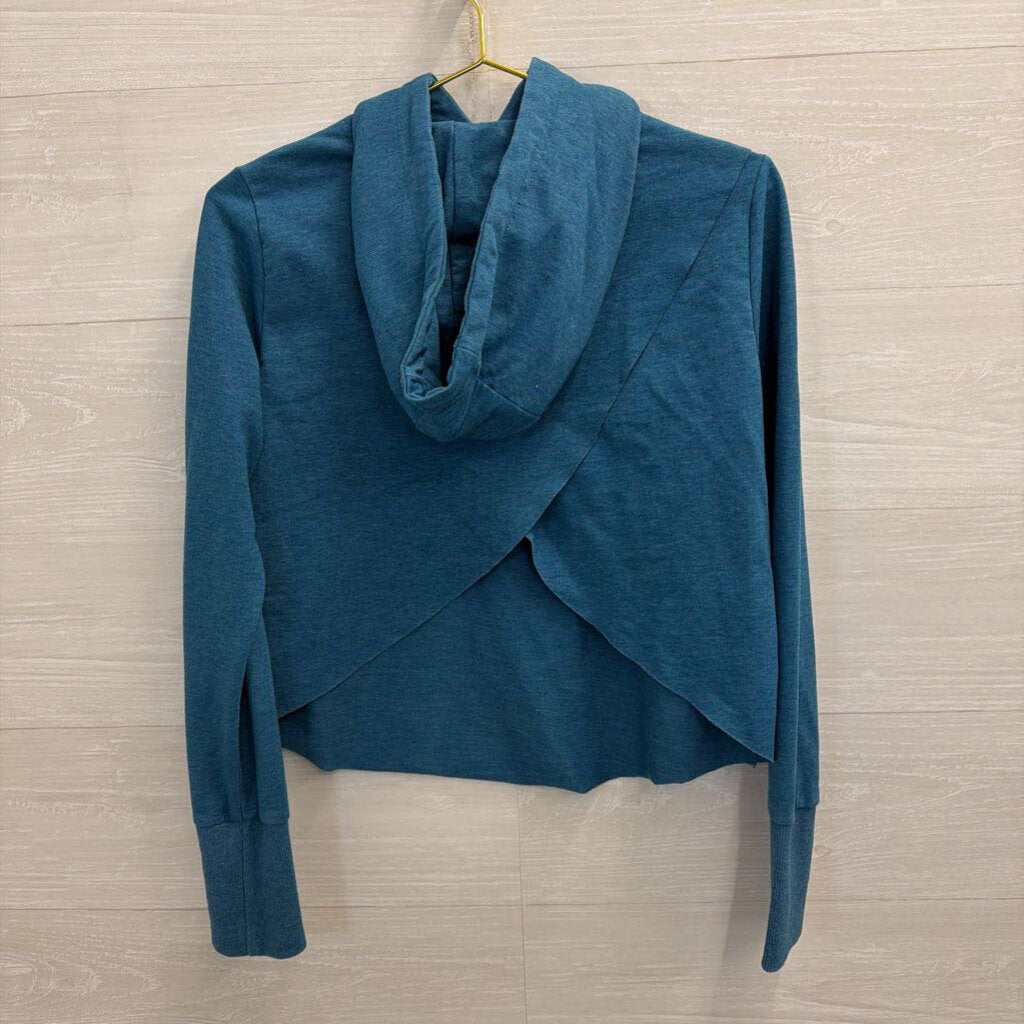 Gym Shark Blue Logo Cropped Hoodie Small