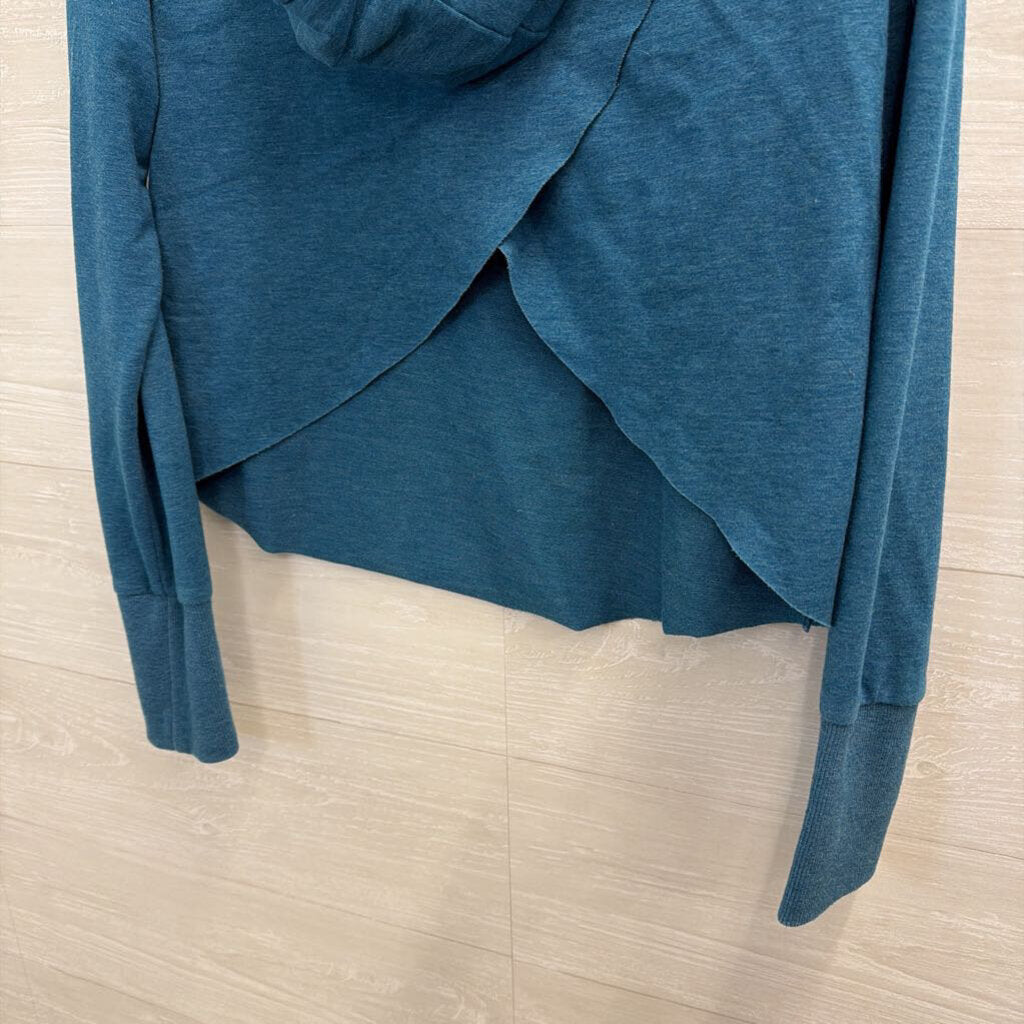 Gym Shark Blue Logo Cropped Hoodie Small