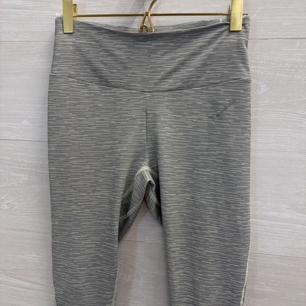 Gym Shark Grey Stripe Print Leggings Small
