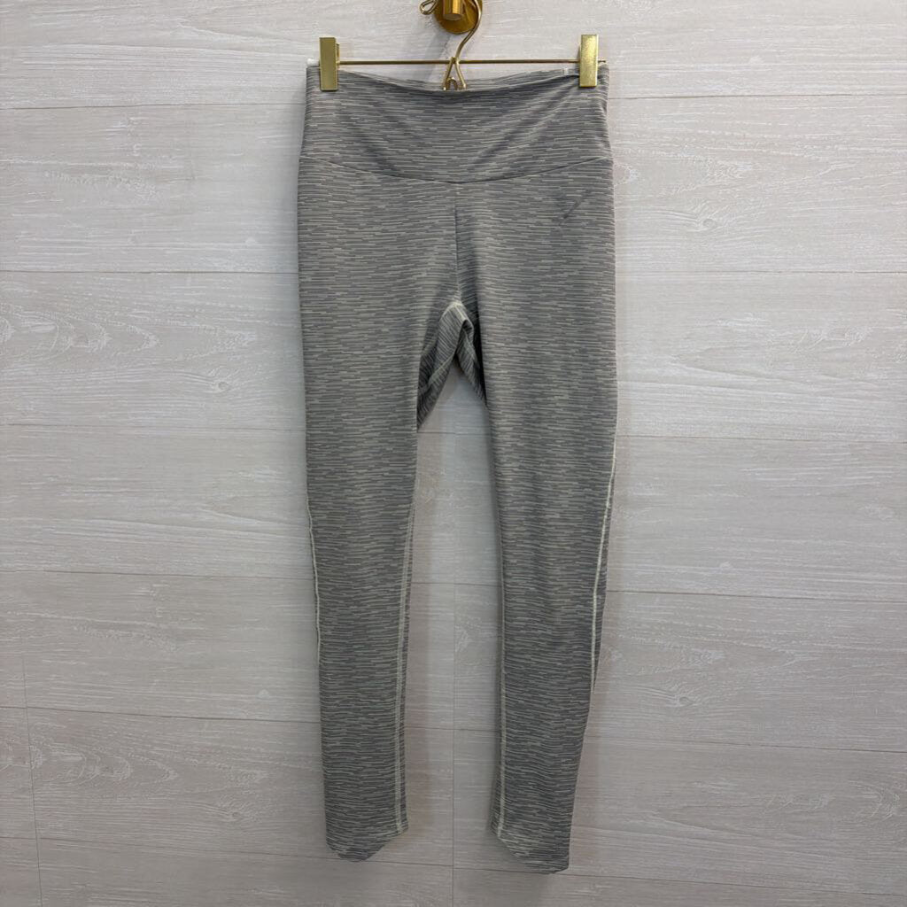 Gym Shark Grey Stripe Print Leggings Small