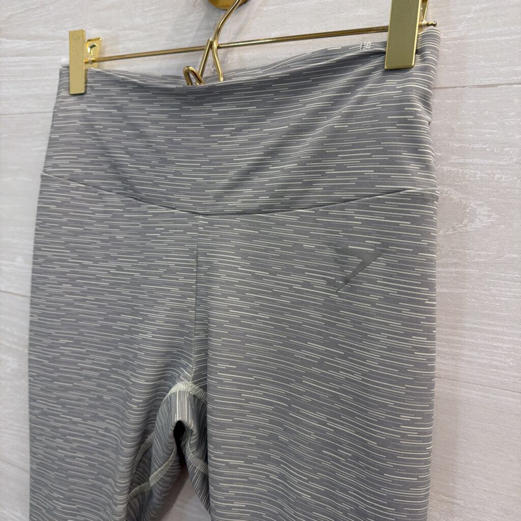 Gym Shark Grey Stripe Print Leggings Small
