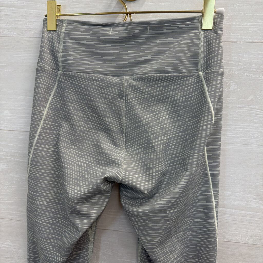 Gym Shark Grey Stripe Print Leggings Small