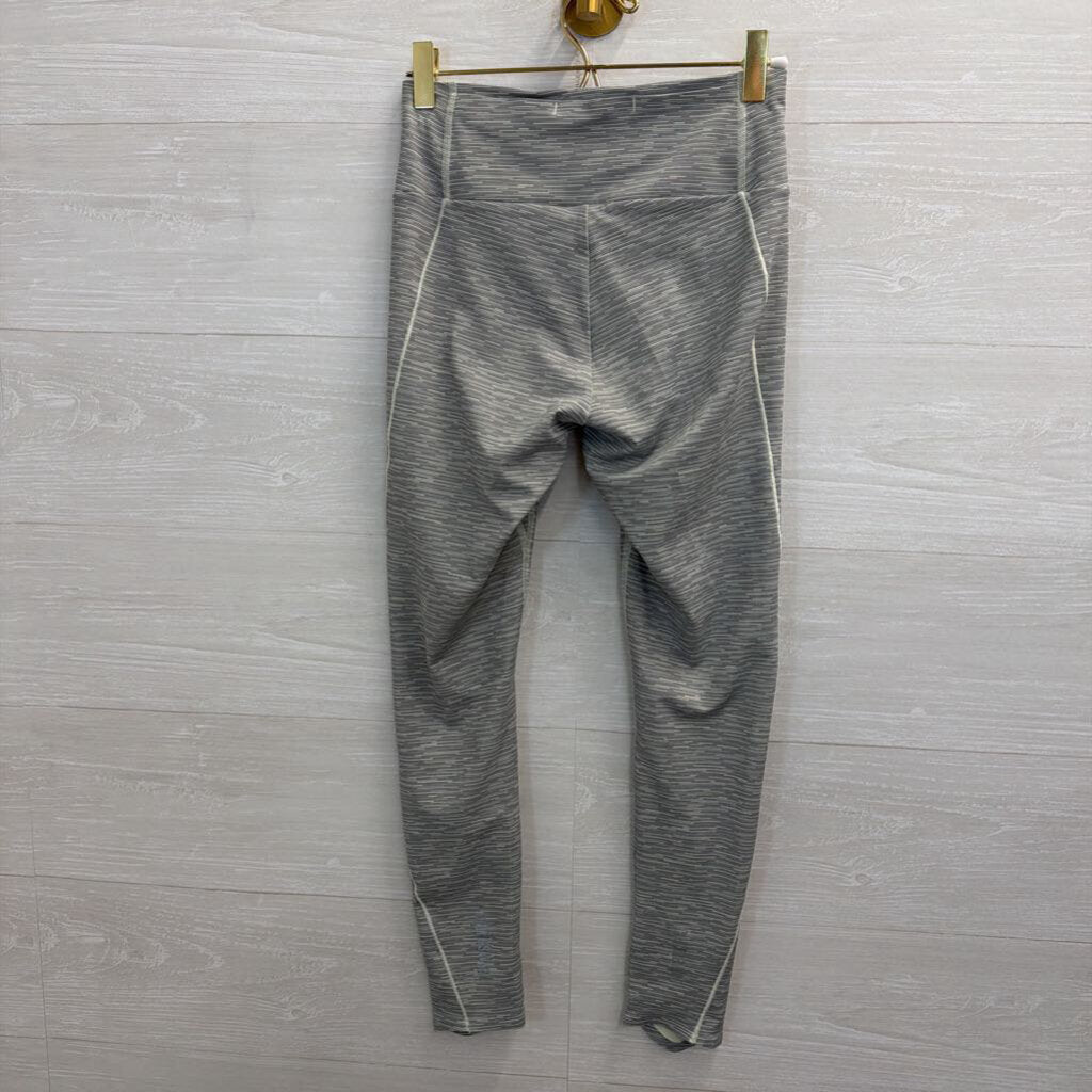 Gym Shark Grey Stripe Print Leggings Small