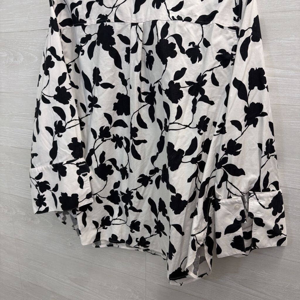 Chicos White/ Black Print Long Sleeve Button Down Top 20