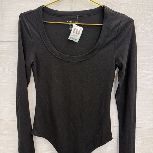 American Eagle Black Long Sleeve Bodysuit Medium