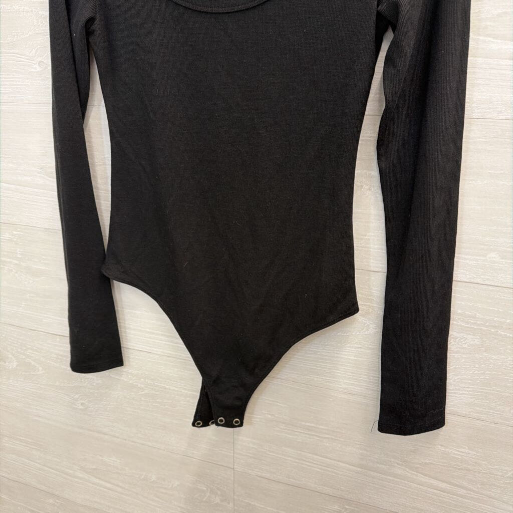 American Eagle Black Long Sleeve Bodysuit Medium