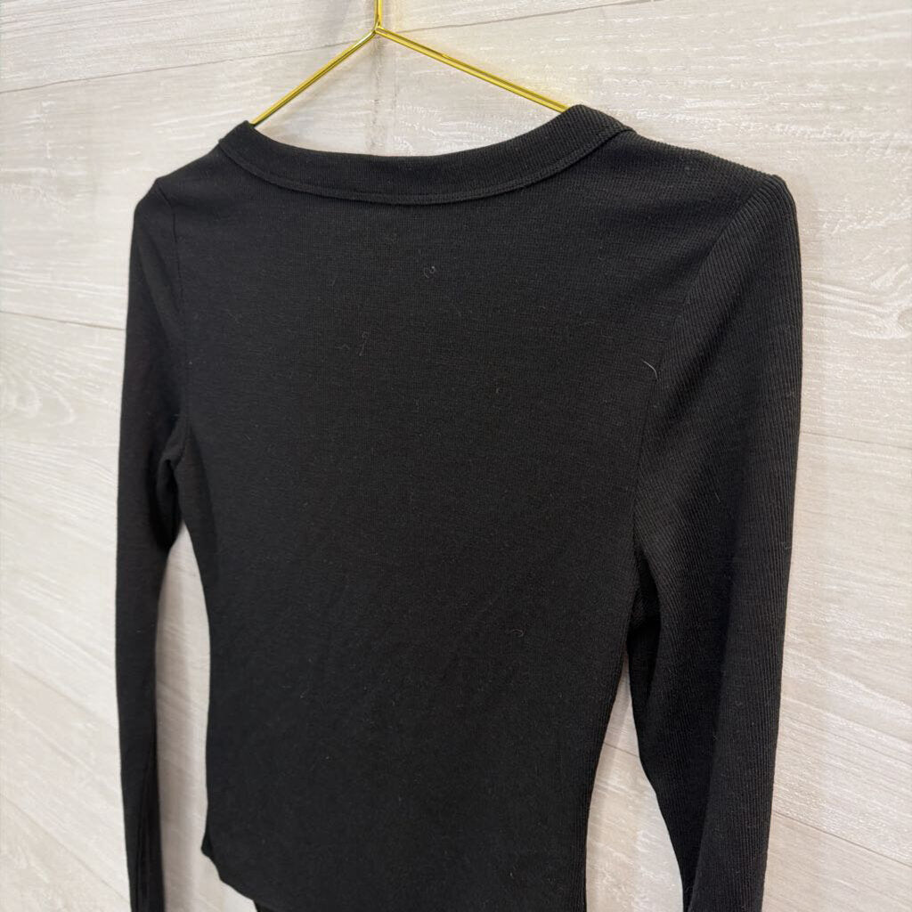 American Eagle Black Long Sleeve Bodysuit Medium