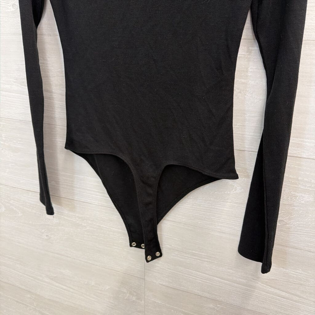 American Eagle Black Long Sleeve Bodysuit Medium