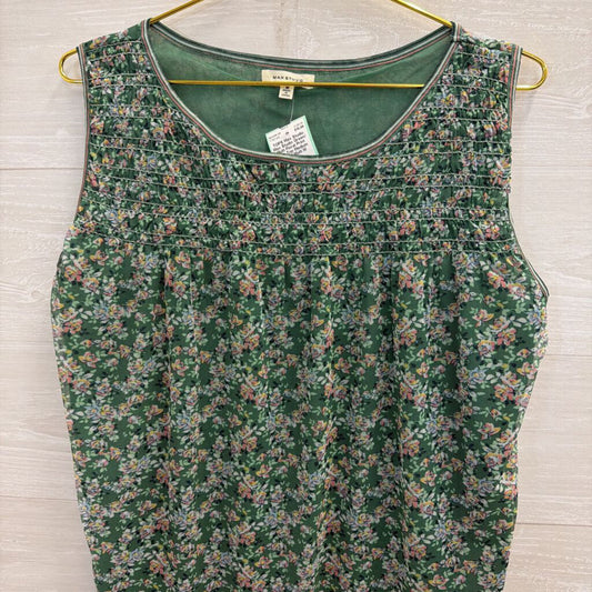 Max Studio Green/ Multi Floral Print Tank Top Medium