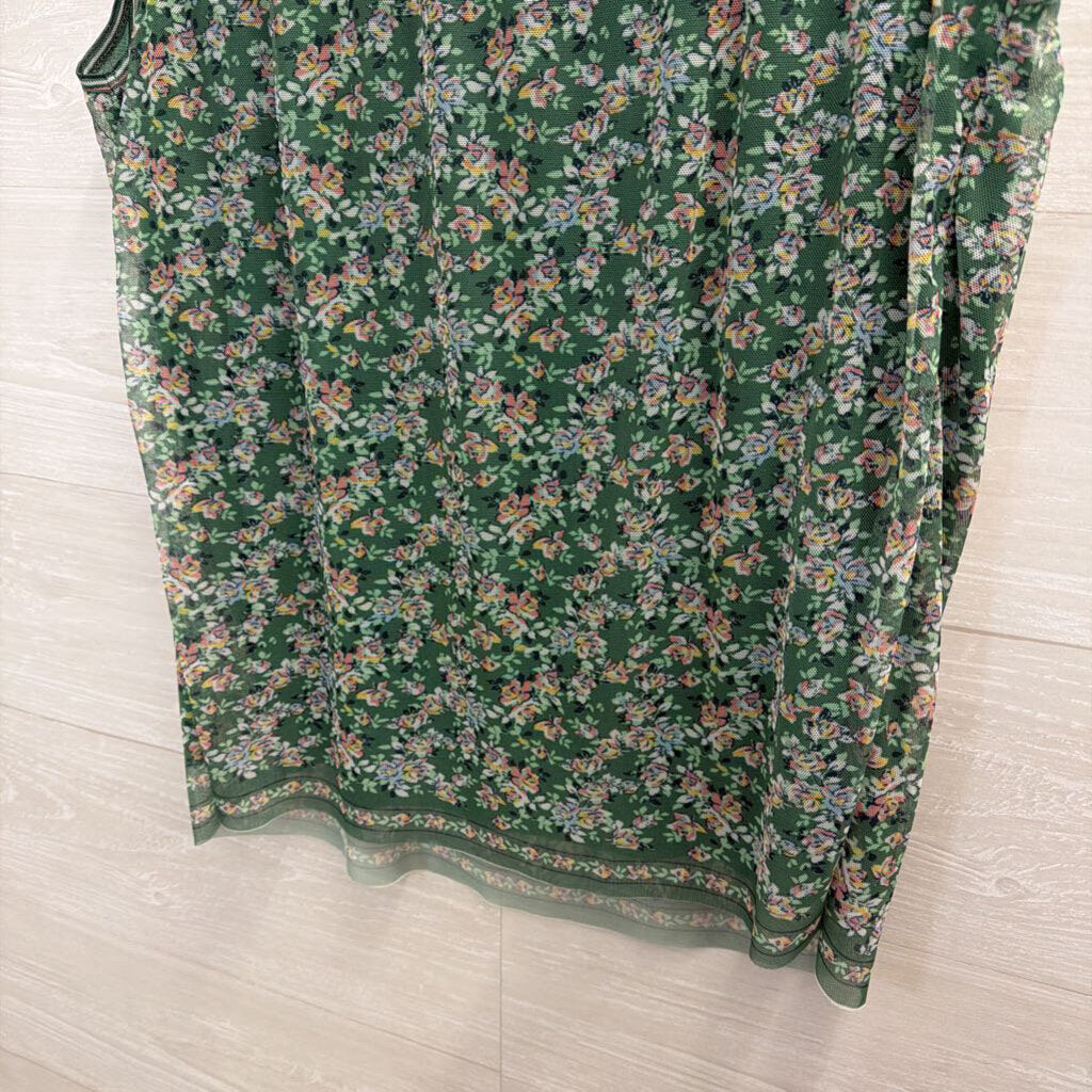 Max Studio Green/ Multi Floral Print Tank Top Medium