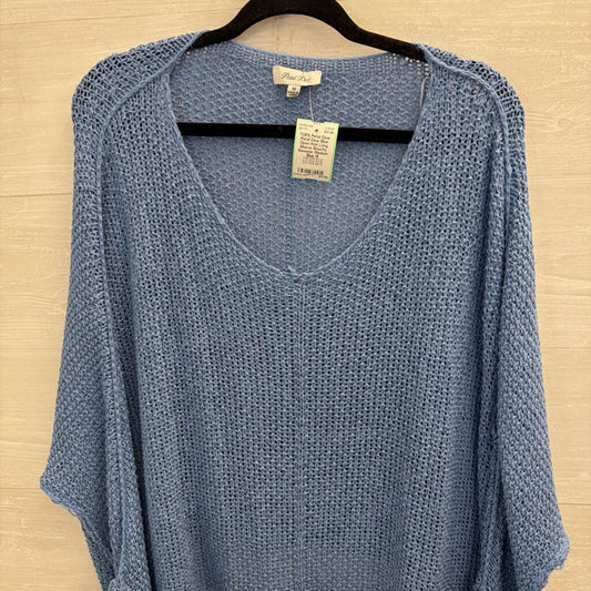 Petal Dew Blue Open Knit Long Sleeve Slouchy Sweater Medium