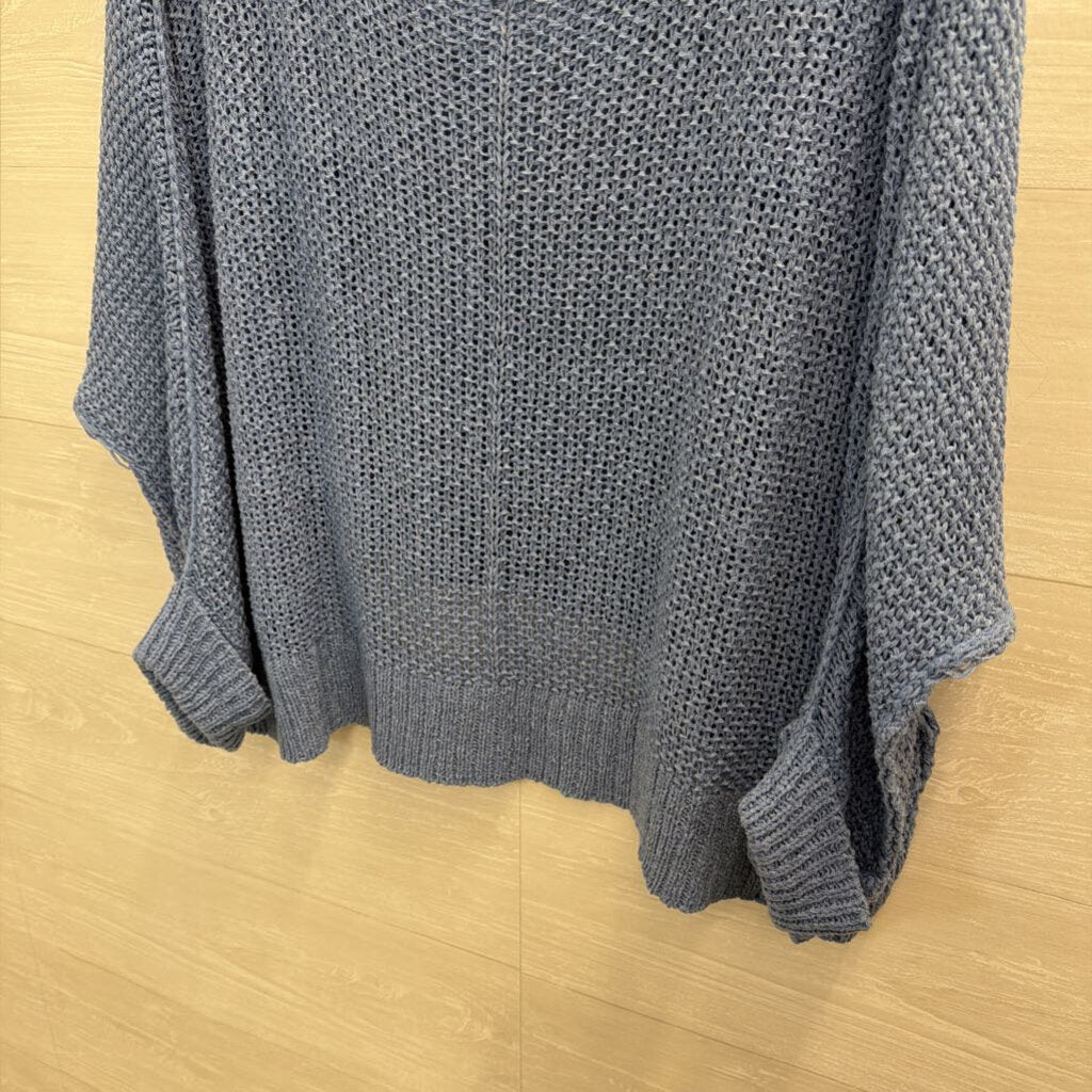 Petal Dew Blue Open Knit Long Sleeve Slouchy Sweater Medium