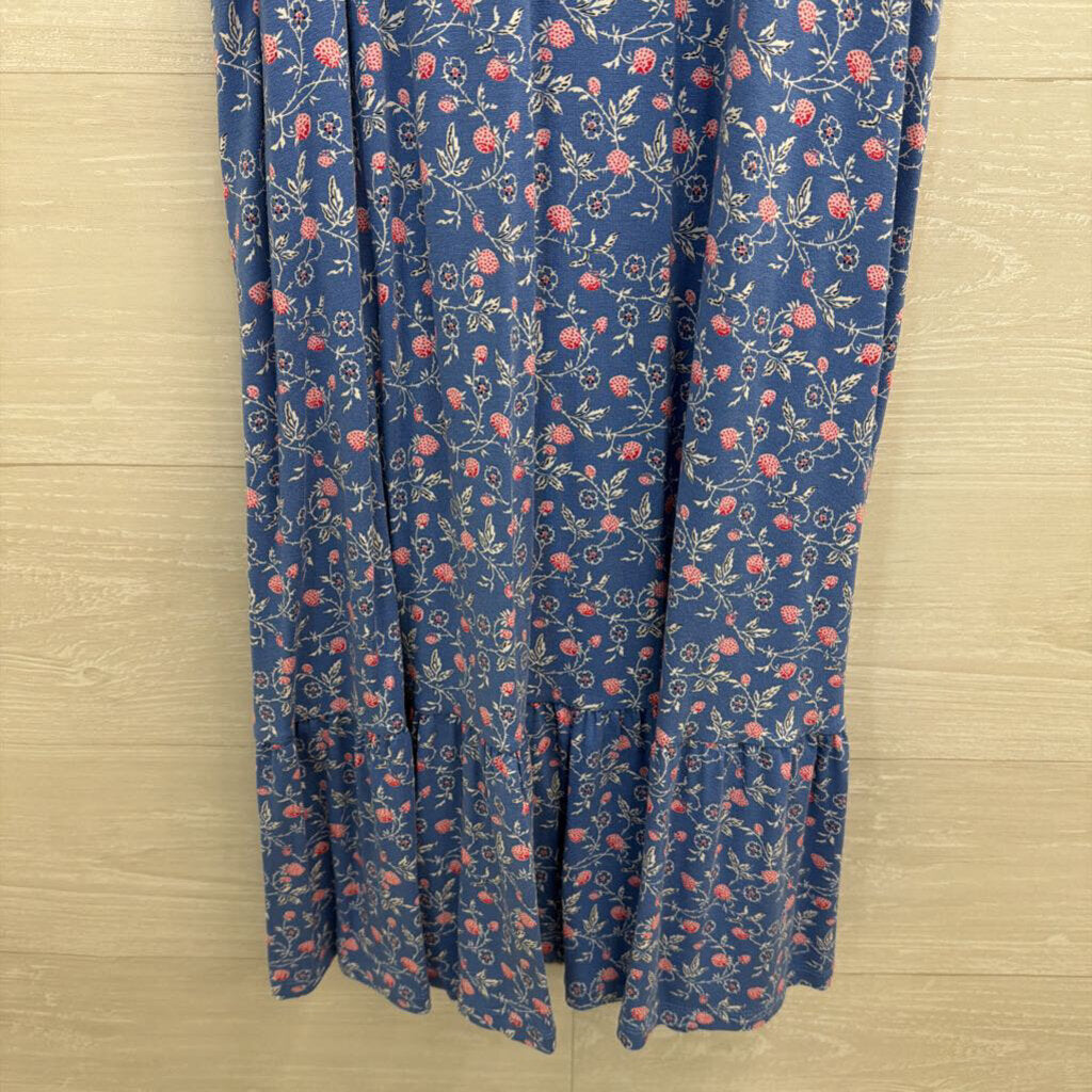 Loft Blue/ Pink Print High Neck Dress Medium