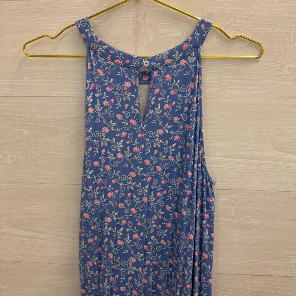 Loft Blue/ Pink Print High Neck Dress Medium