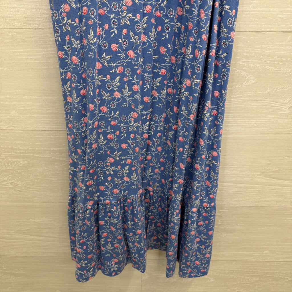 Loft Blue/ Pink Print High Neck Dress Medium