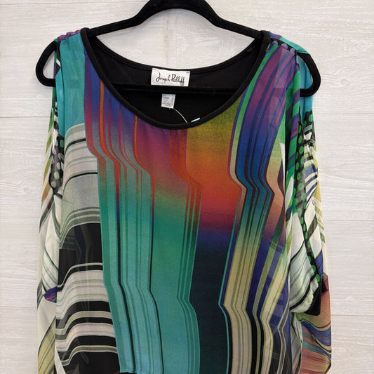 Joseph Ribkoff Black/ Multi Print Flowy Top 4