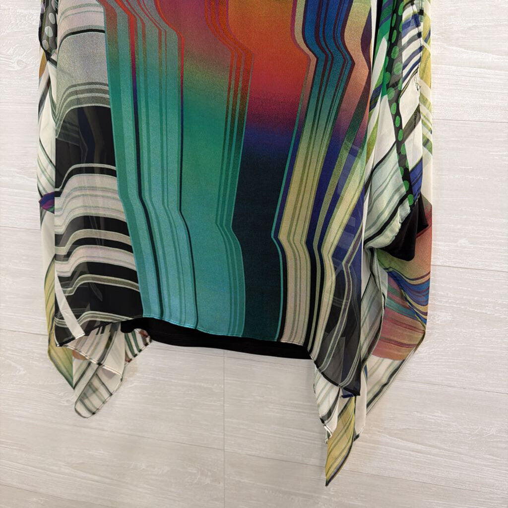 Joseph Ribkoff Black/ Multi Print Flowy Top 4