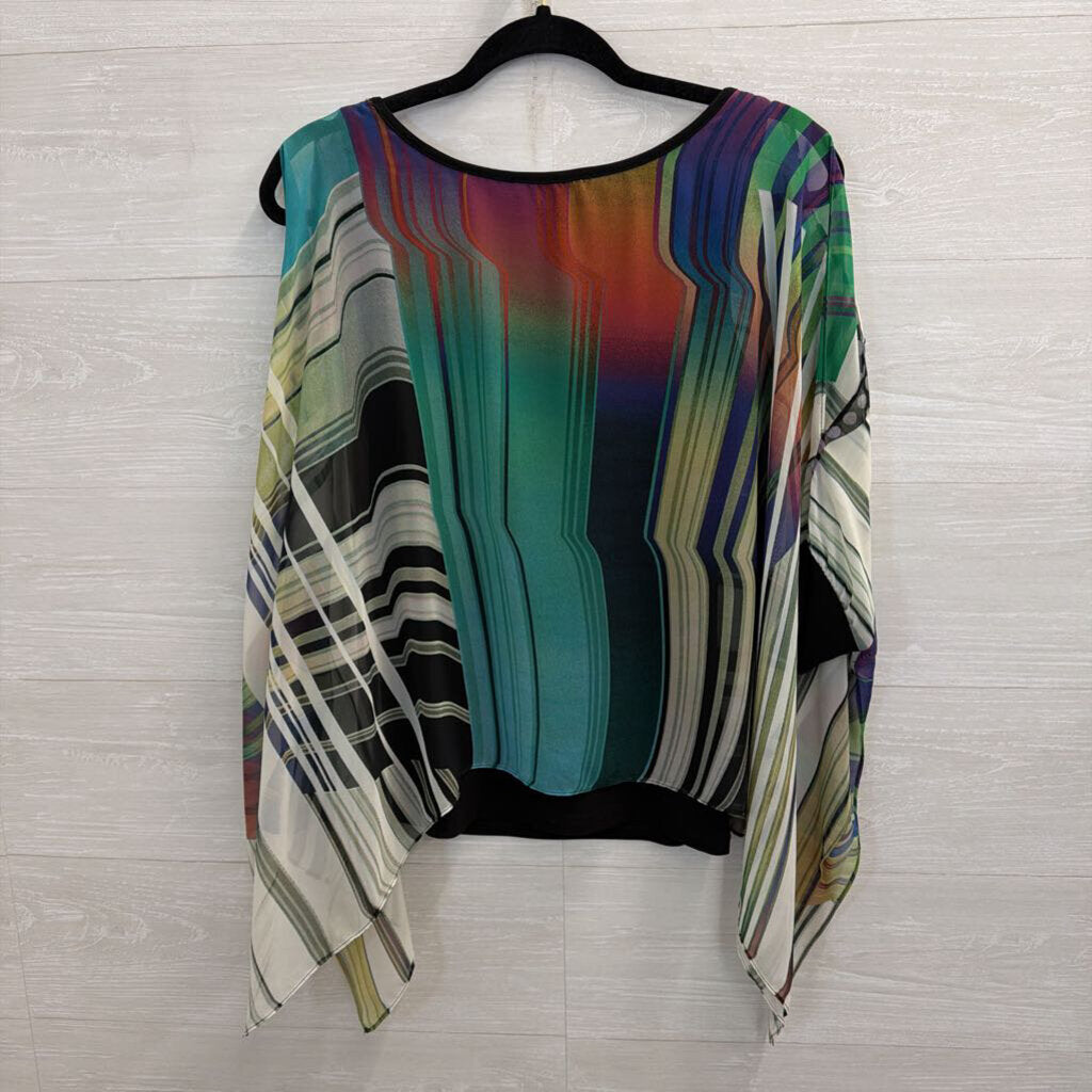 Joseph Ribkoff Black/ Multi Print Flowy Top 4