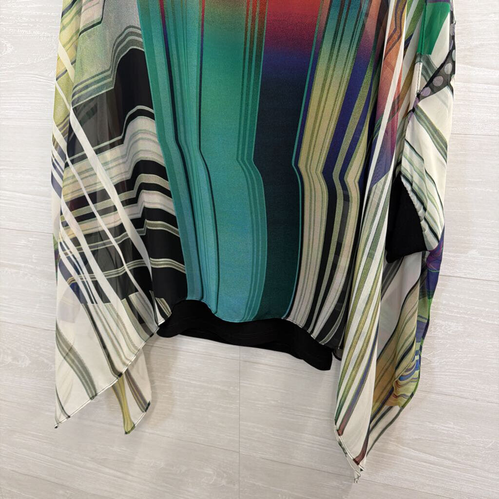 Joseph Ribkoff Black/ Multi Print Flowy Top 4