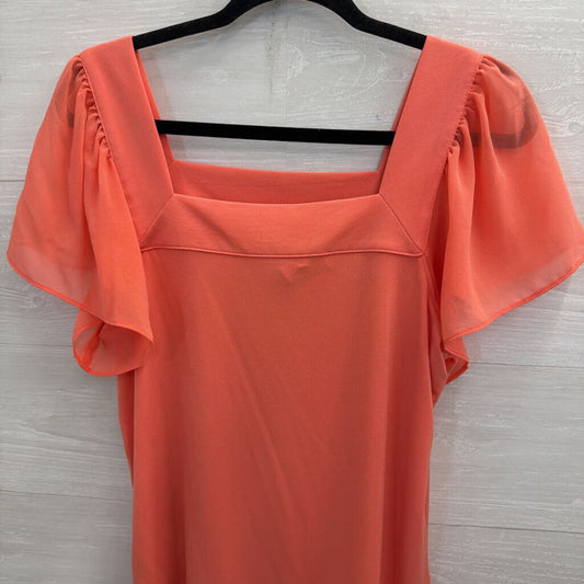 Calvin Klein Coral Orange Short Sleeve Top Small