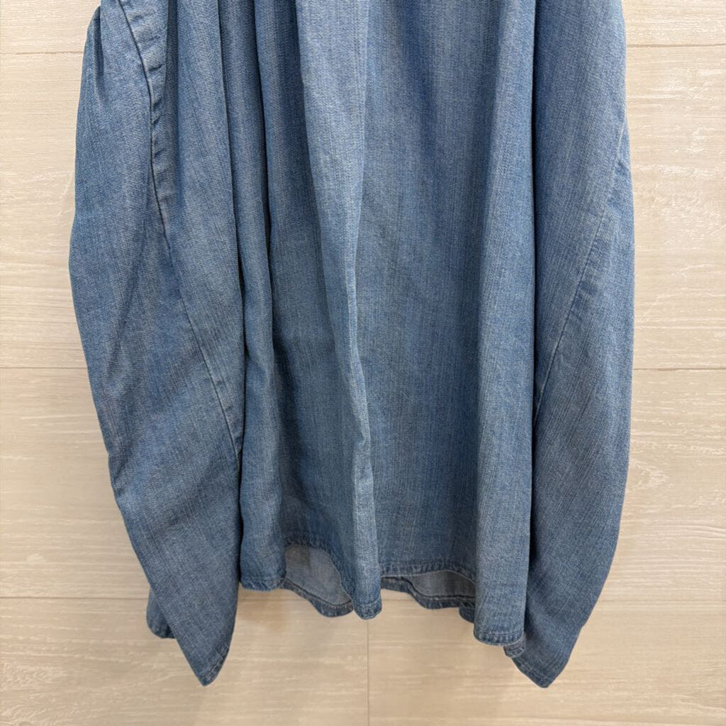 For The Republic Blue Chambray Multi Color Ball Strap Tank Top Medium