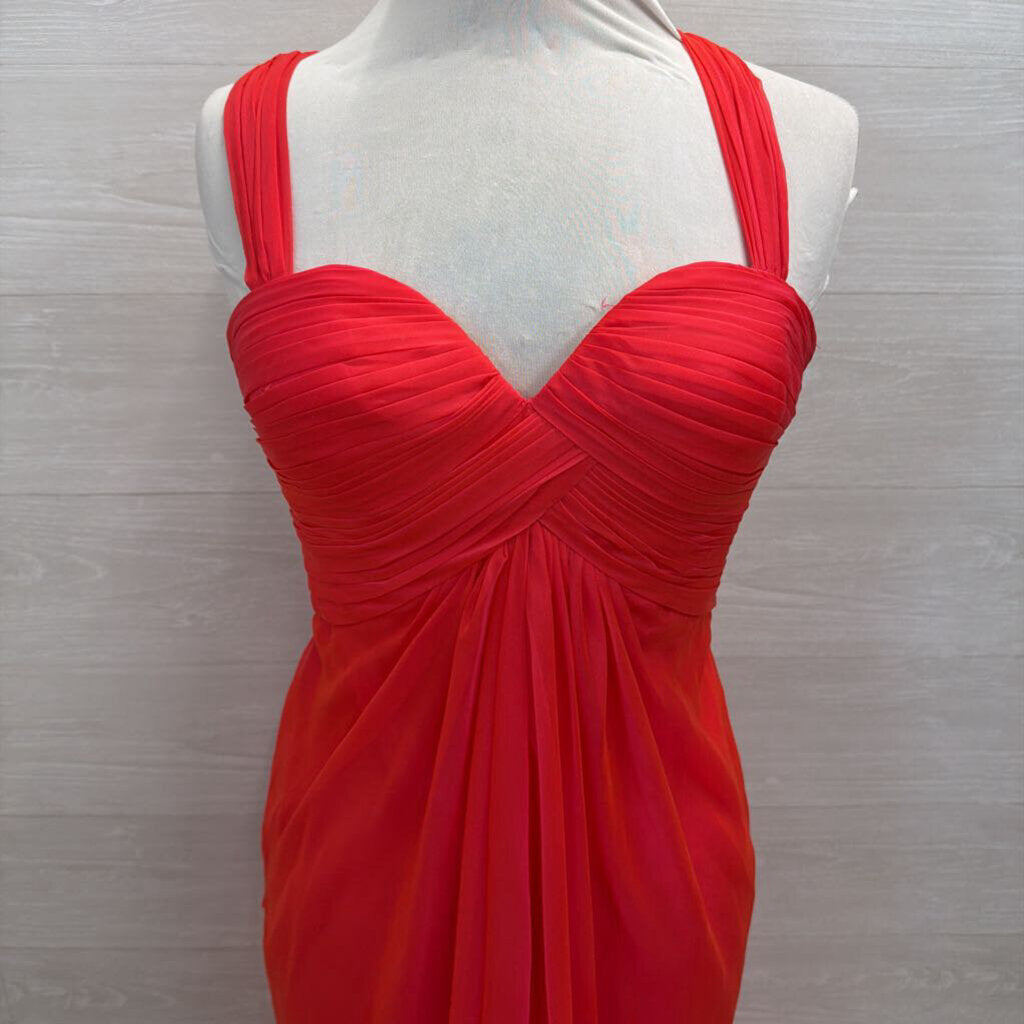 La Femme Bright Pink Chiffon Long Formal Dress 4