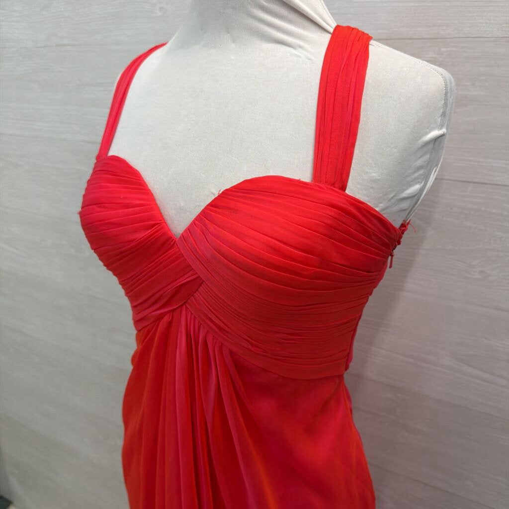 La Femme Bright Pink Chiffon Long Formal Dress 4