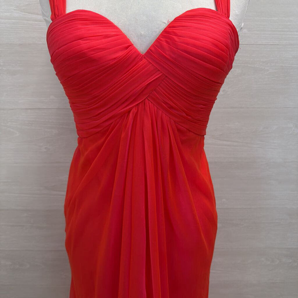 La Femme Bright Pink Chiffon Long Formal Dress 4