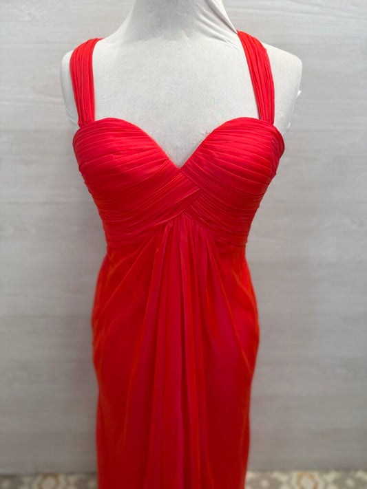 La Femme Bright Pink Chiffon Long Formal Dress 4