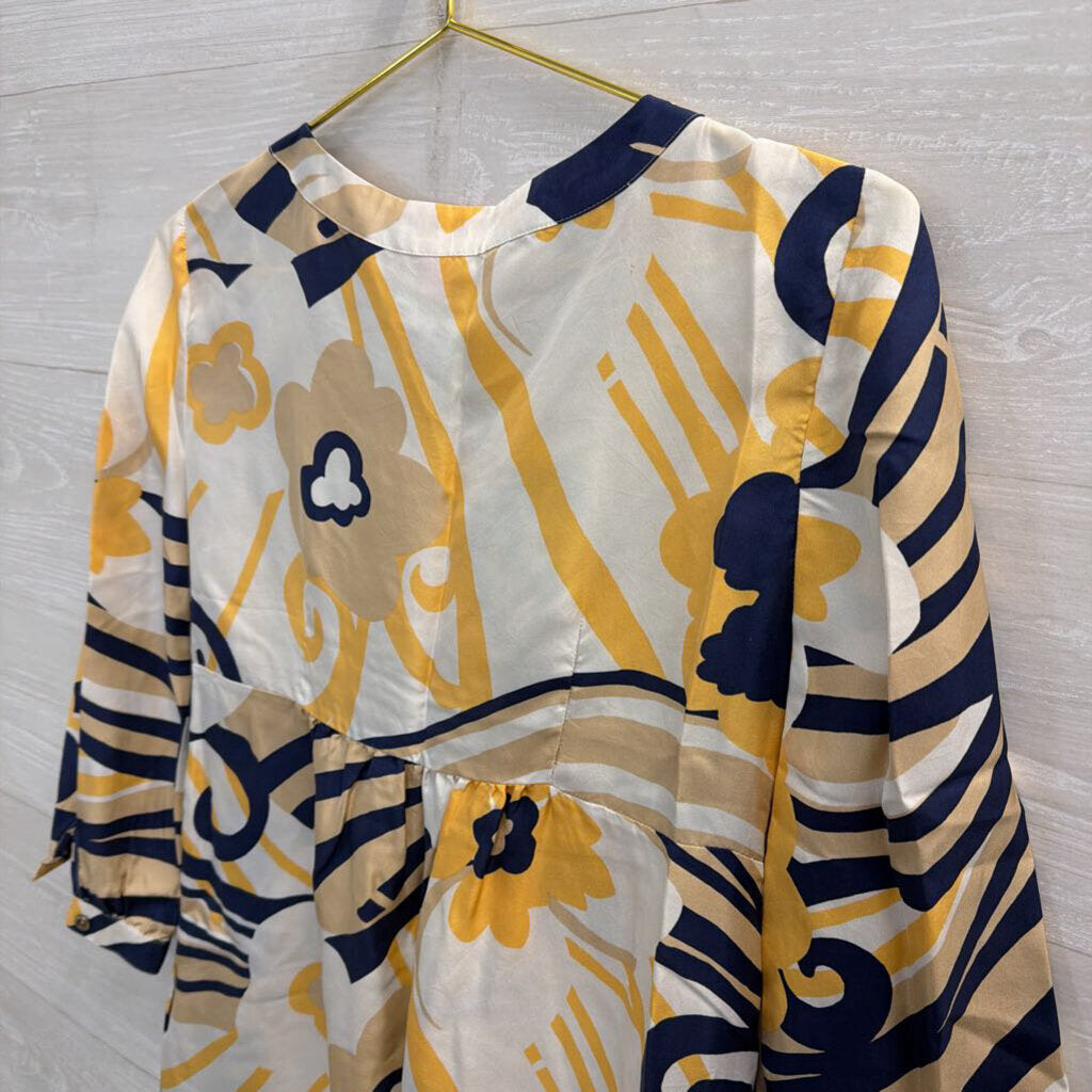 Lilly Pulitzer Cream/ Navy/ Yellow Long Sleeve Tunic Dress 4