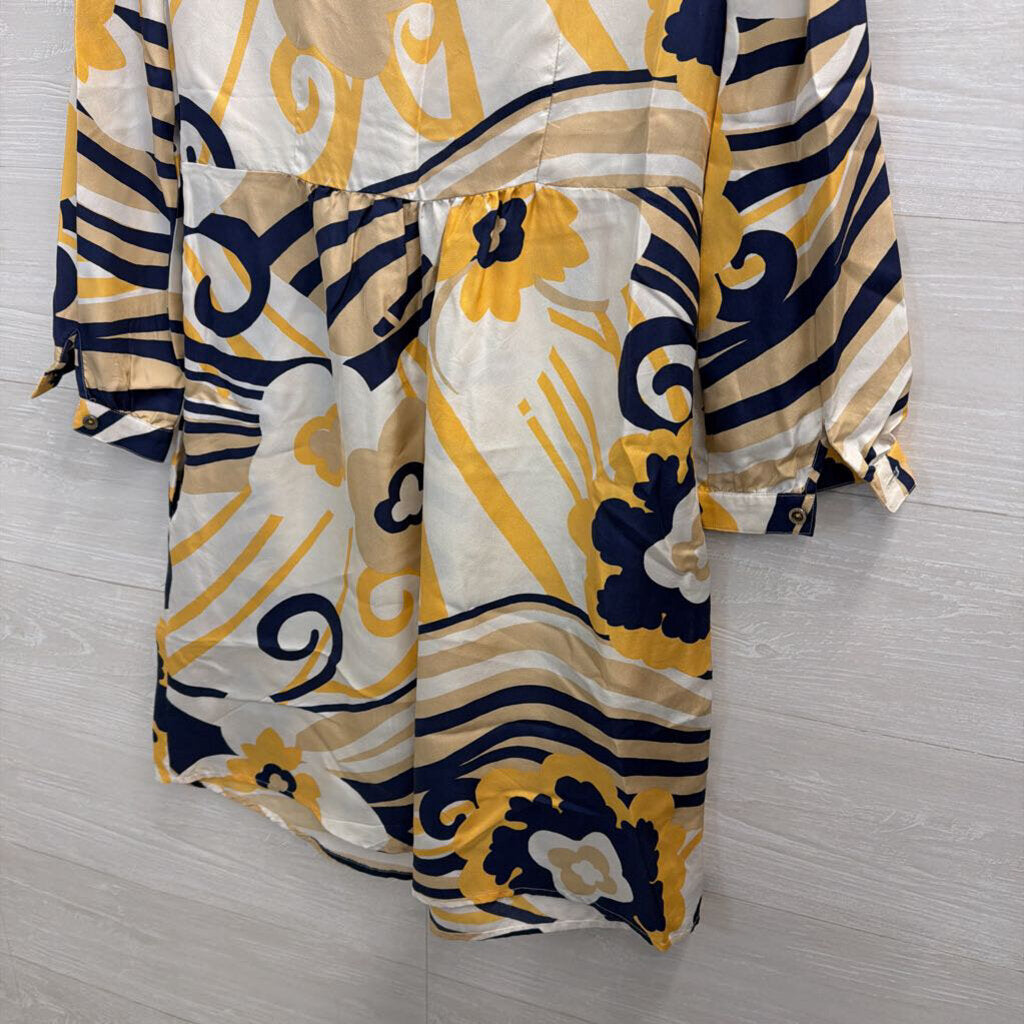 Lilly Pulitzer Cream/ Navy/ Yellow Long Sleeve Tunic Dress 4