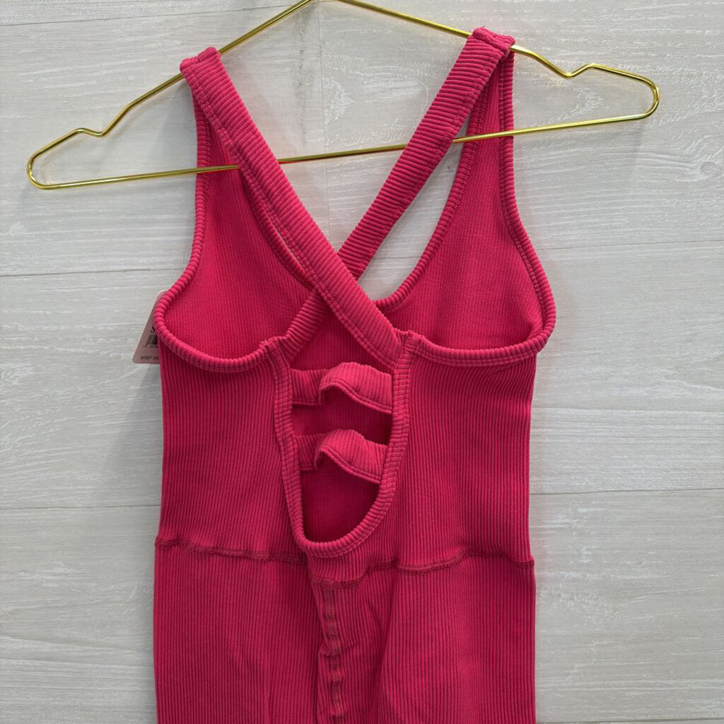 FP Movement Pink Ribbed Free Throw Jumpsuit Small