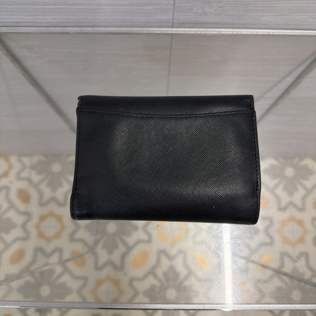 Tory Burch Black Saffiano Leather Robinson Compact Wallet
