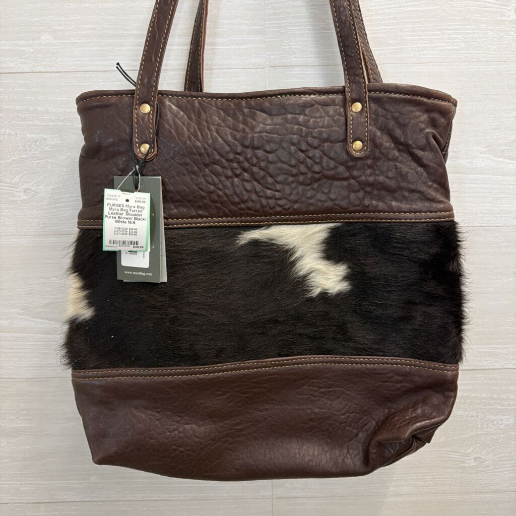Myra Bag Furred Leather Shoulder Purse