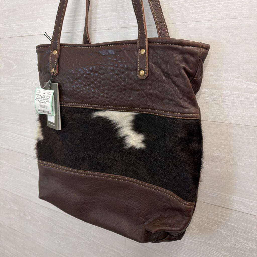 Myra Bag Furred Leather Shoulder Purse
