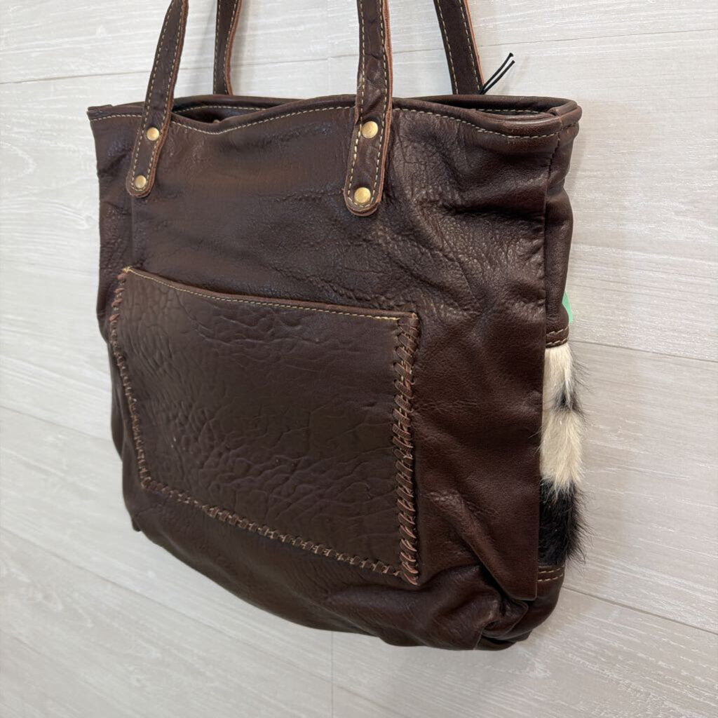 Myra Bag Furred Leather Shoulder Purse