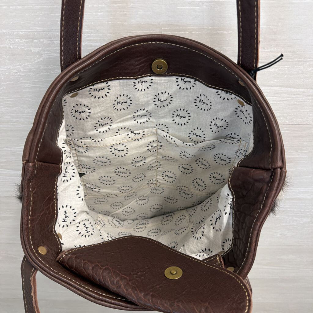 Myra Bag Furred Leather Shoulder Purse