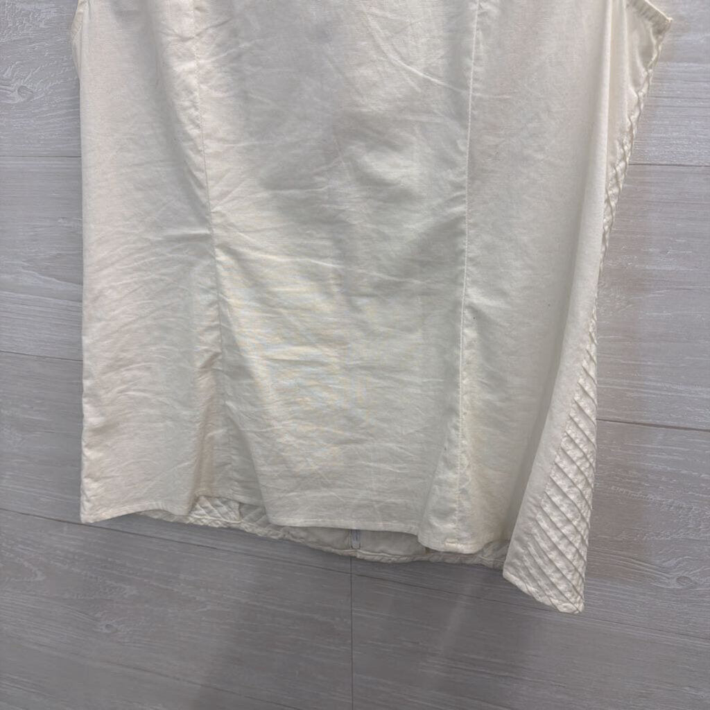 Autograph New York Textured White Zip Front Tank Top Medium