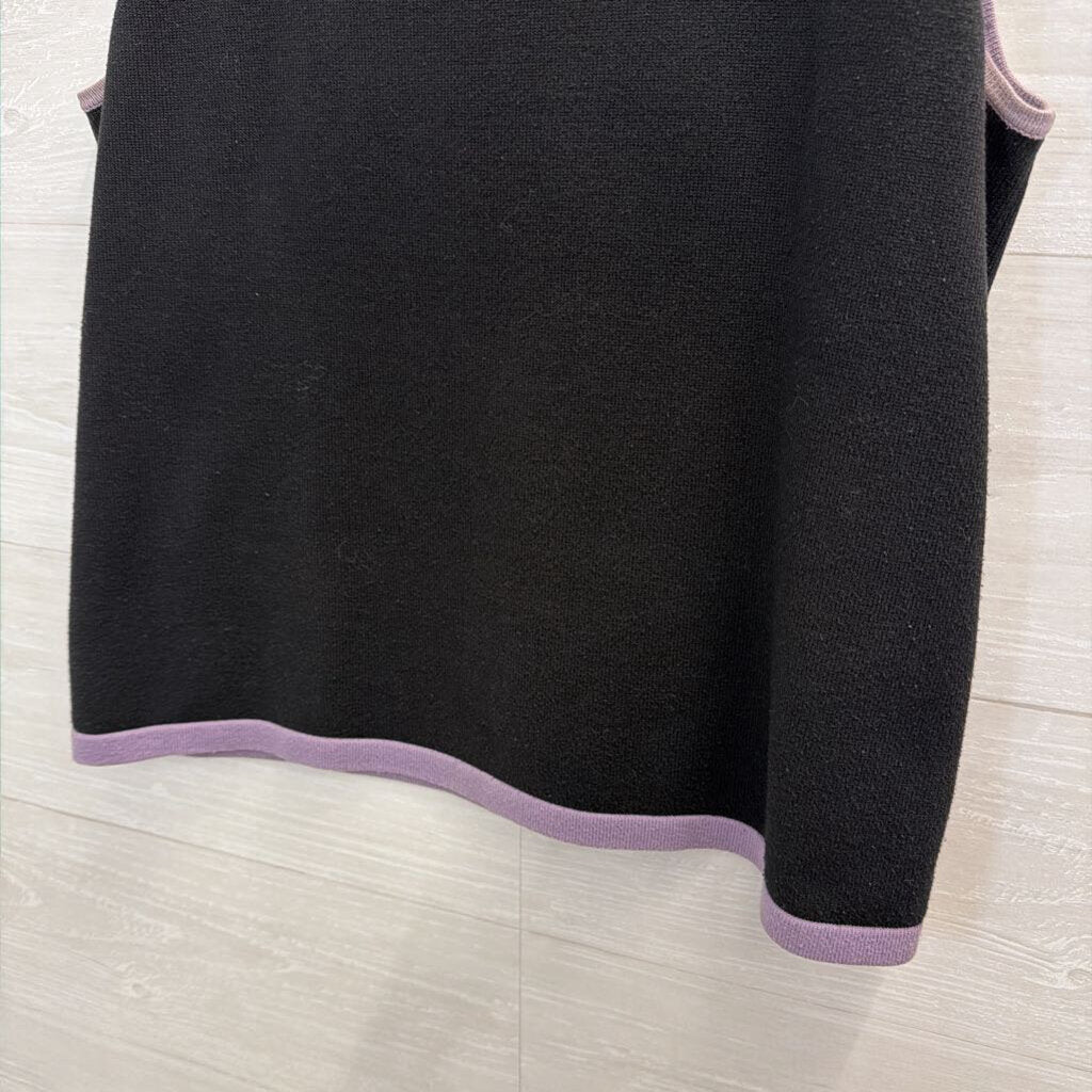 Christopher and Banks Black/ Multi Knit Tank Top Large