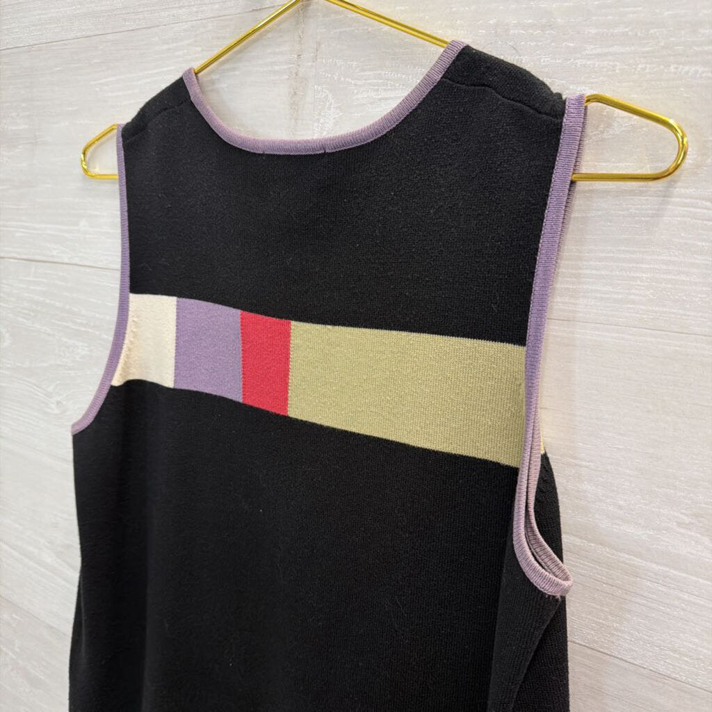 Christopher and Banks Black/ Multi Knit Tank Top Large