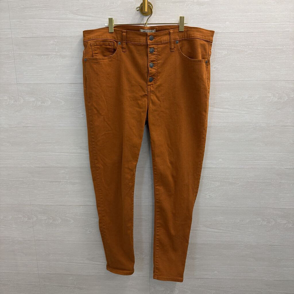 Madewell Brown 9" Mid Rise Skinny Jeans 33