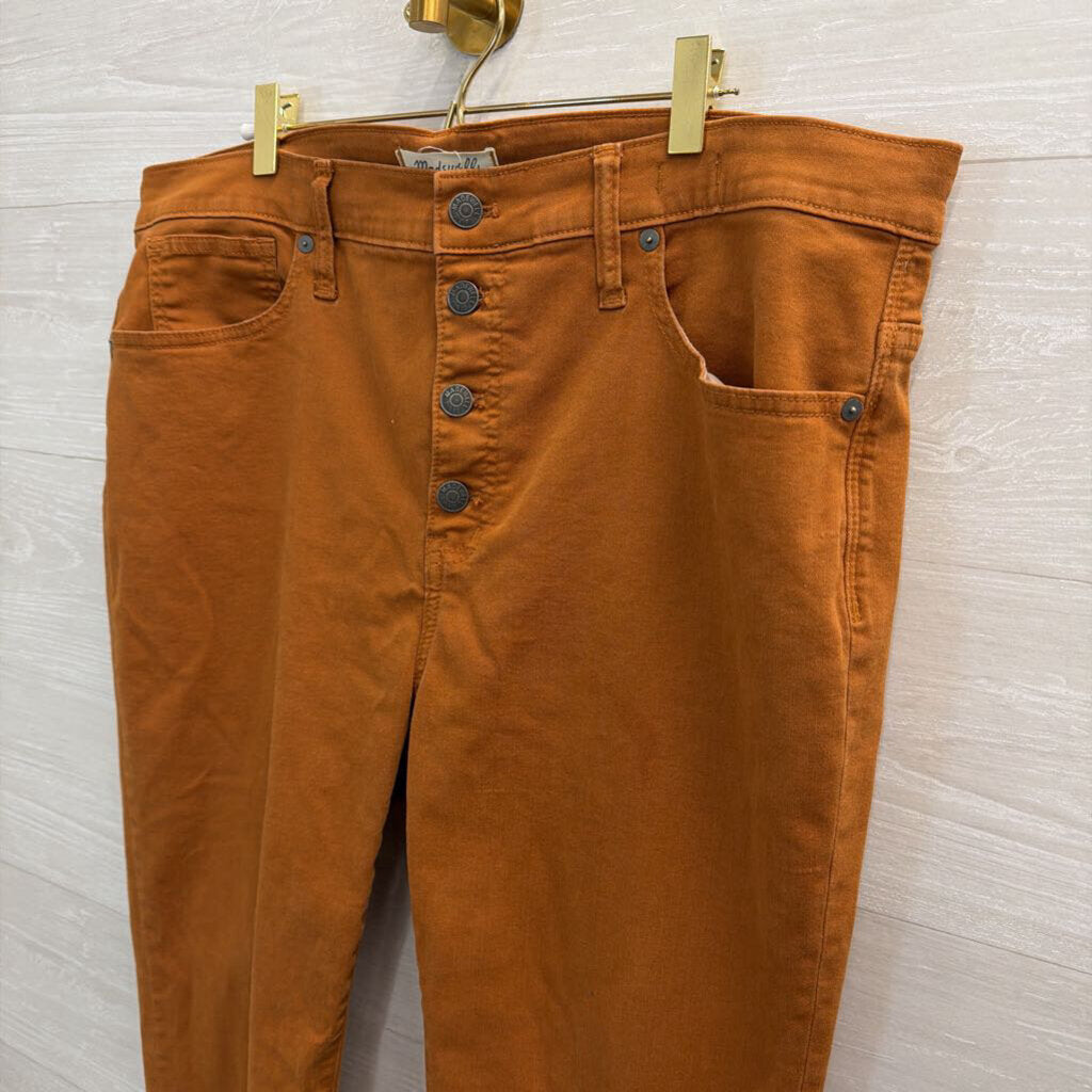 Madewell Brown 9" Mid Rise Skinny Jeans 33