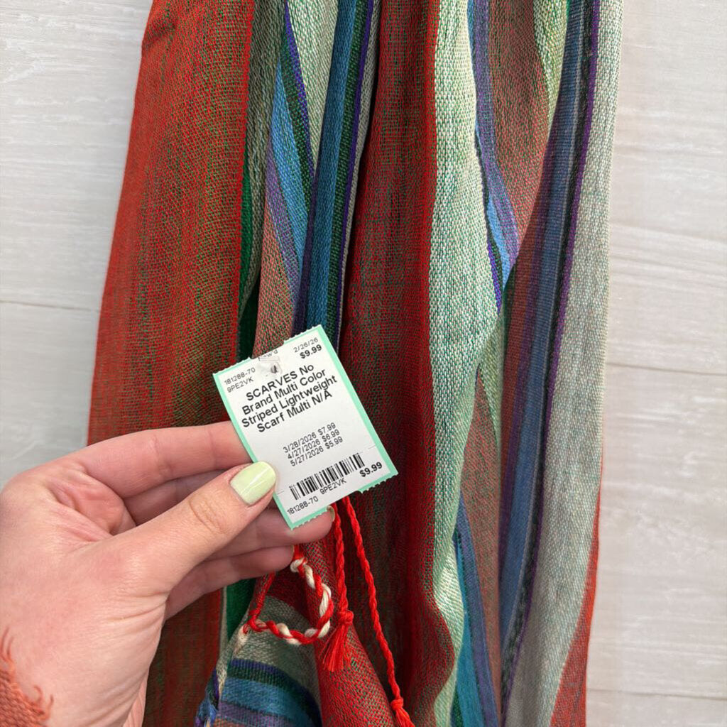 Multi Color Striped Lightweight Scarf
