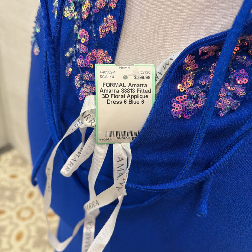 Amarra 88813 Fitted 3D Floral Applique Dress 6