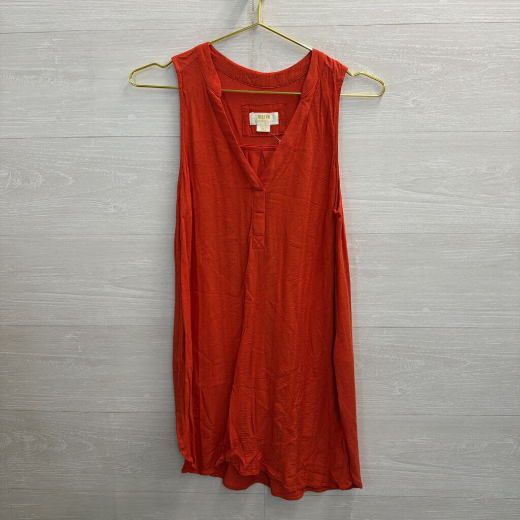 Maeve Orange Sleeveless Tunic Top Small