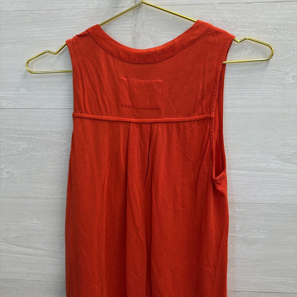 Maeve Orange Sleeveless Tunic Top Small