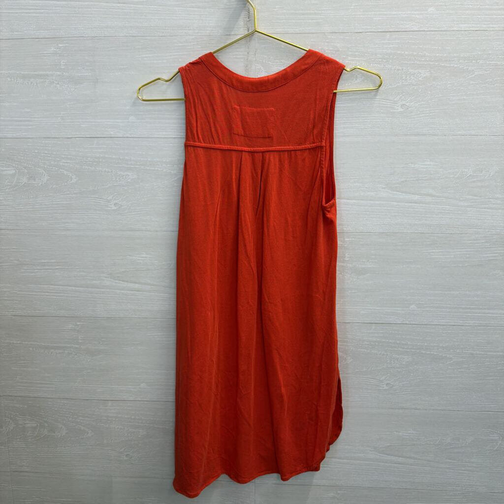 Maeve Orange Sleeveless Tunic Top Small