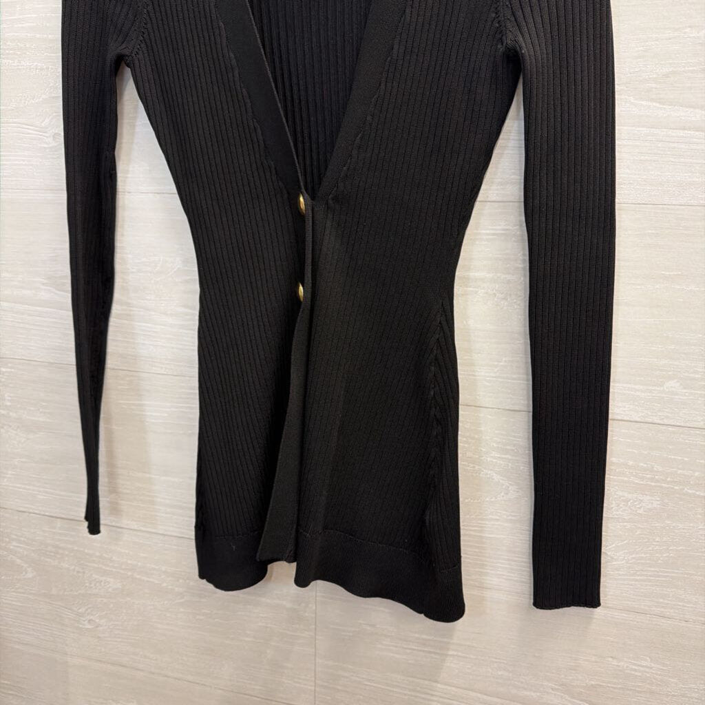Good American Black/ Gold Two Button Cardigan 00/0