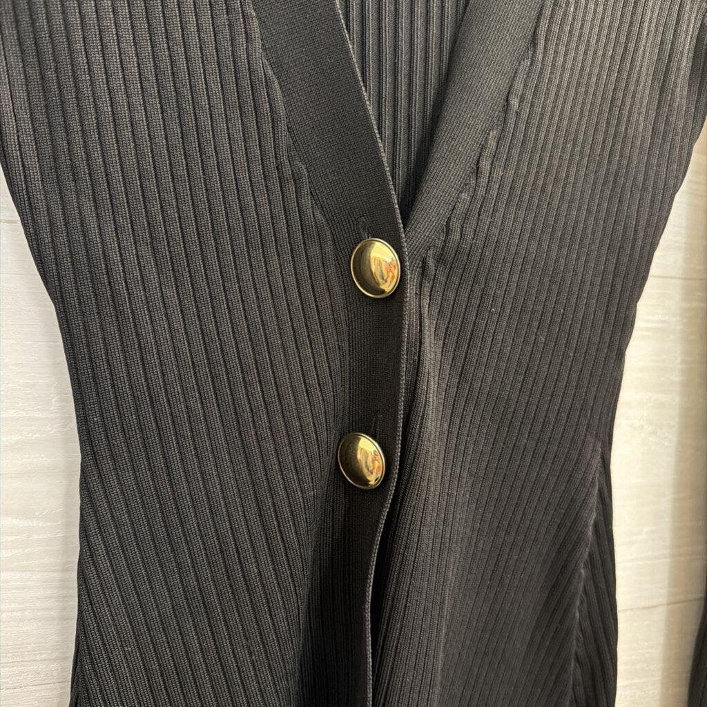 Good American Black/ Gold Two Button Cardigan 00/0