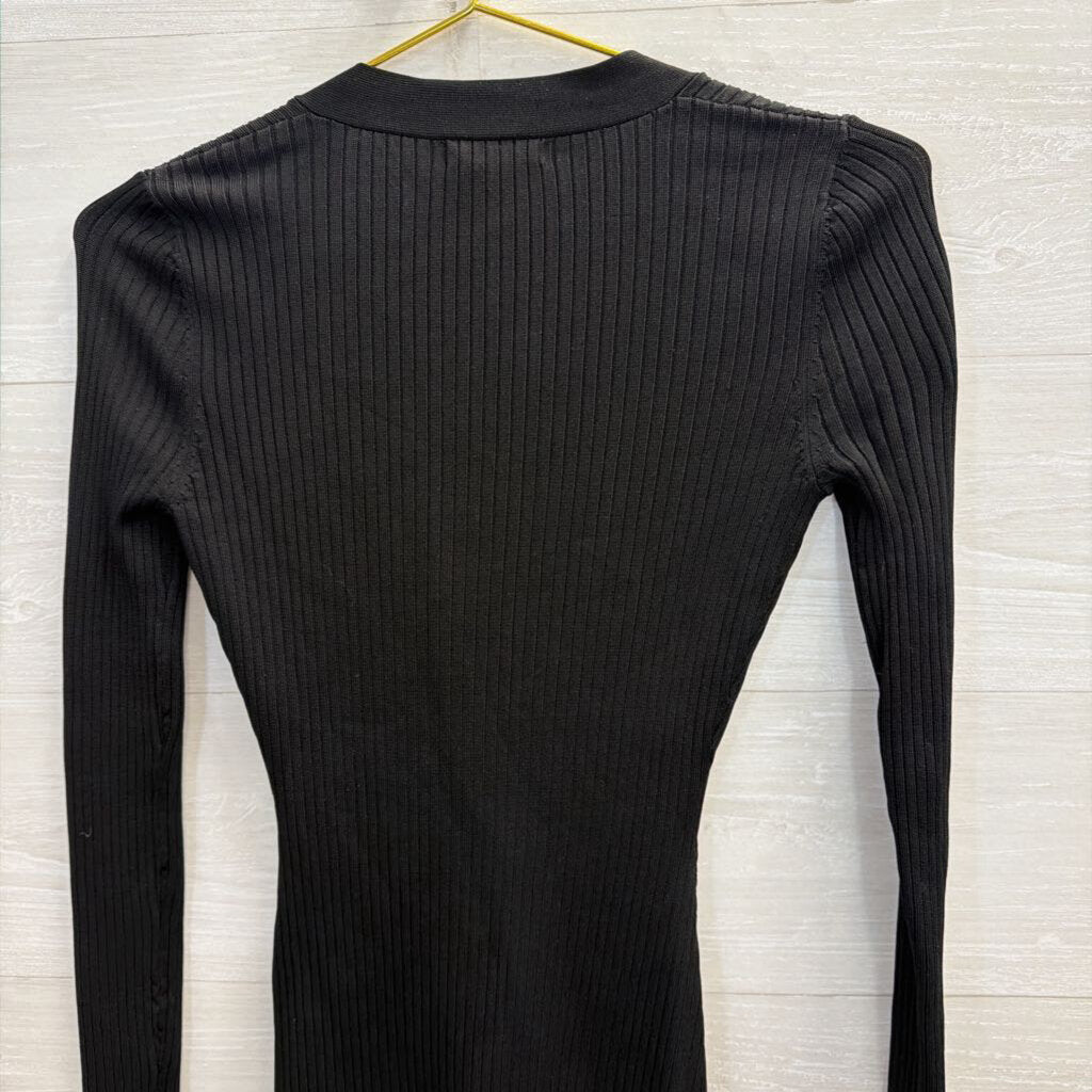 Good American Black/ Gold Two Button Cardigan 00/0